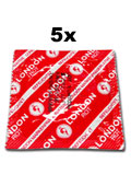 5 x London Condoms - Red with strawberry flavor
