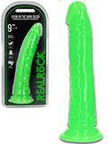 RealRock - Dildo 9 inch without Balls - Glow in the Dark